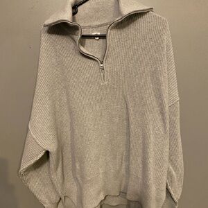 Aerie Light Gray Cowl Neck Sweater